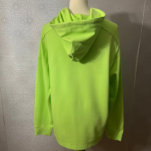Brady Mens Neon Green Kangaroo Pockets Drawstring Pullover Hoodie Size Large - Picture 5 of 9